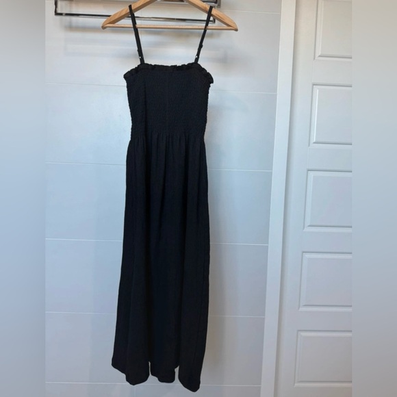 H&M Black Smocked Maxi Dress | Size Small - Picture 4 of 6